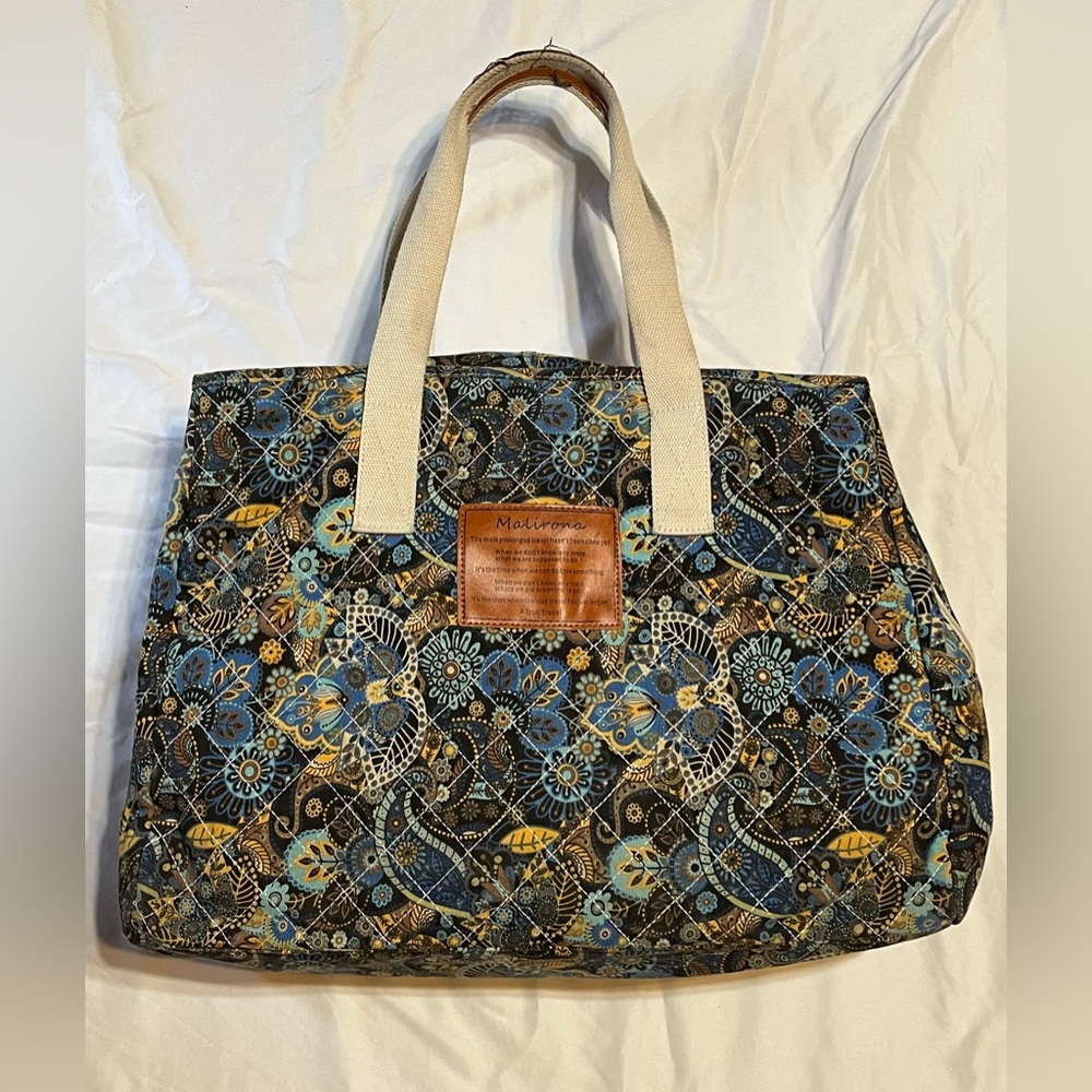 Malirona Weekender Travel Carry on bag Canvas Floral Paisley bag purse grannycor